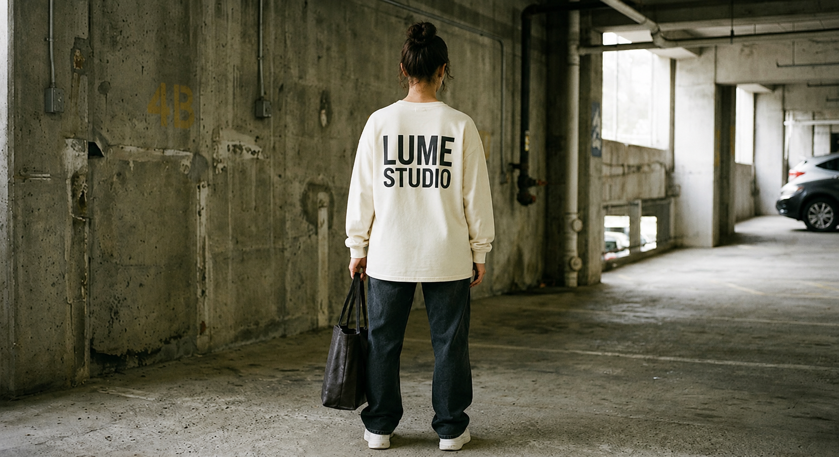 Boxy Longsleeve Zwart op Wit