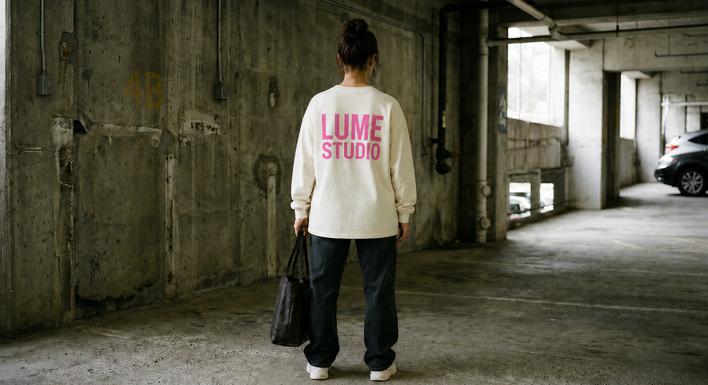 Boxy Longsleeve Roze op Wit